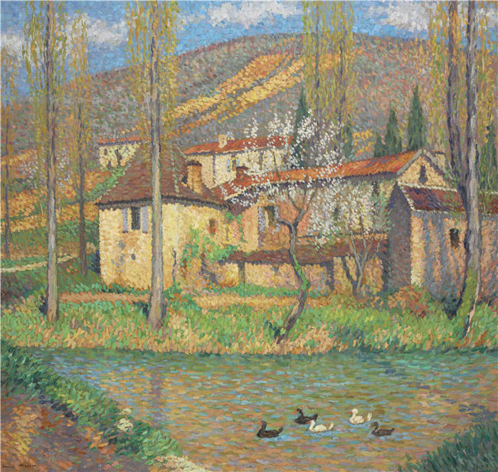 亨利·马丁(Henri-Jean Guillaume Martin)高清作品-乡村风景油画