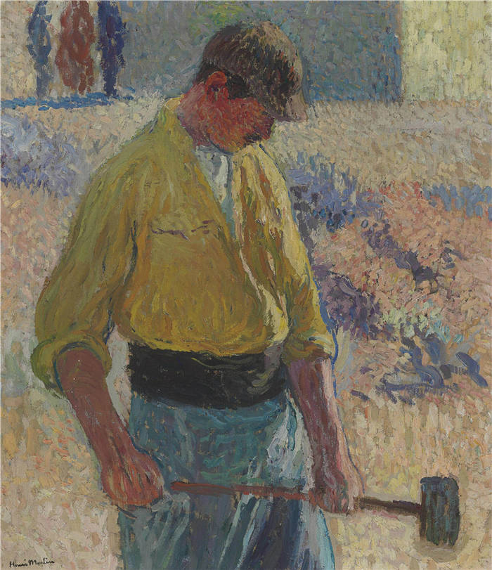 亨利·马丁（Henri-Jean Guillaume Martin）高清作品-拿锤子的工人