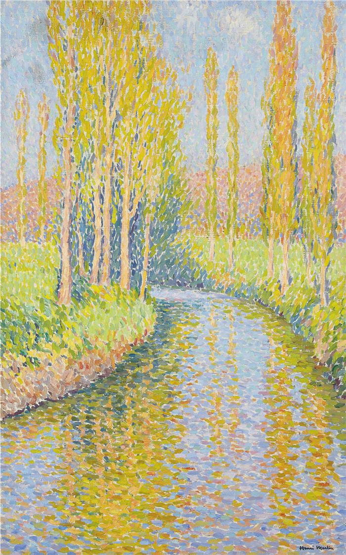 亨利·马丁（Henri-Jean Guillaume Martin）高清作品-美丽的乡村河流