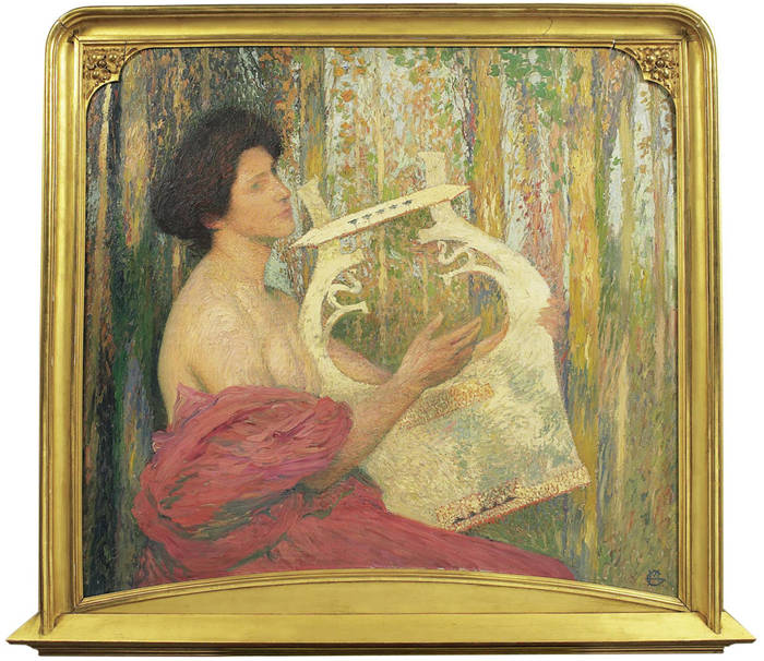 亨利·马丁（Henri-Jean Guillaume Martin）高清作品-缪斯与抒情诗，1890