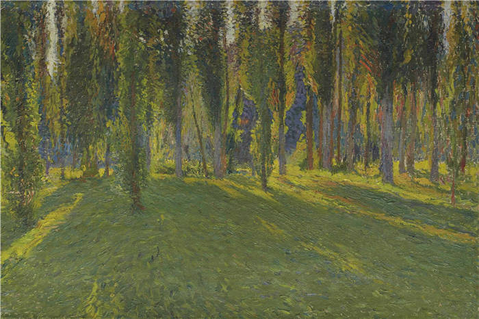 亨利·马丁（Henri-Jean Guillaume Martin）高清作品-阳光穿透树林