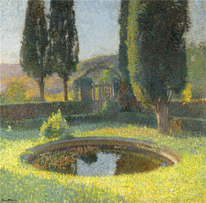 亨利·马丁（Henri-Jean Guillaume Martin）高清作品-早晨美丽的后院