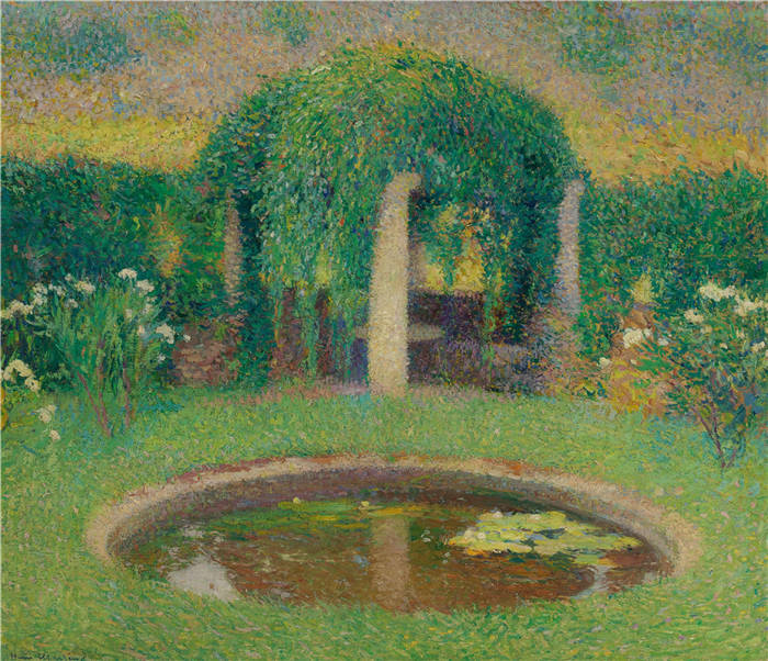 亨利·马丁(Henri-Jean Guillaume Martin)高清作品-唯美花园水池