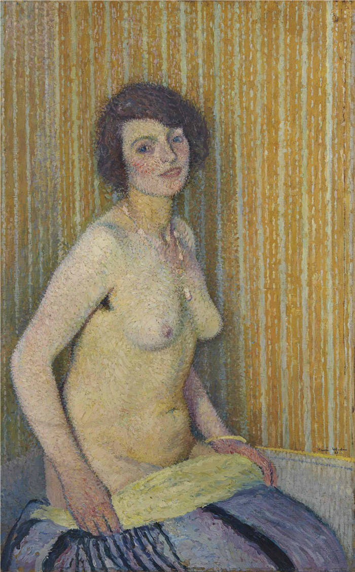 亨利·马丁（Henri-Jean Guillaume Martin）高清作品-裸露胸部的女人