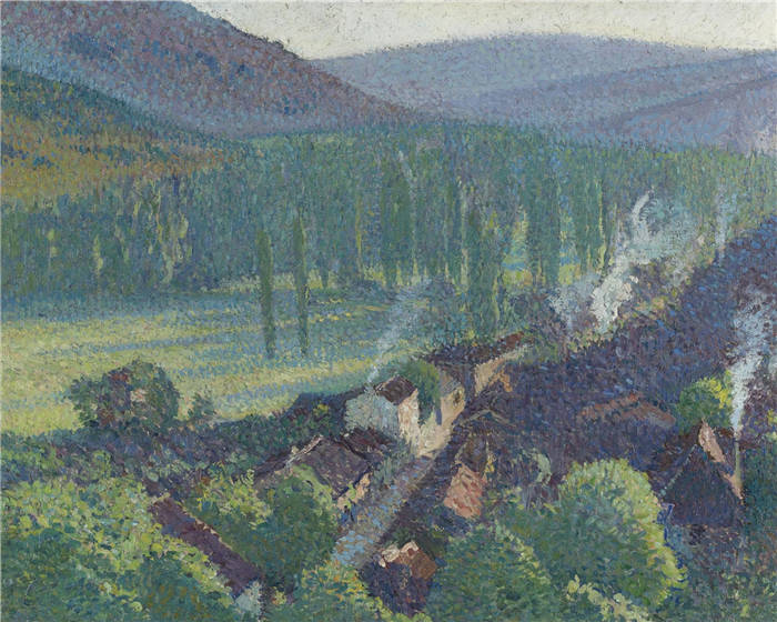 亨利·马丁（Henri-Jean Guillaume Martin）高清作品-拉巴斯蒂德·杜维特，罗得河谷，1905年