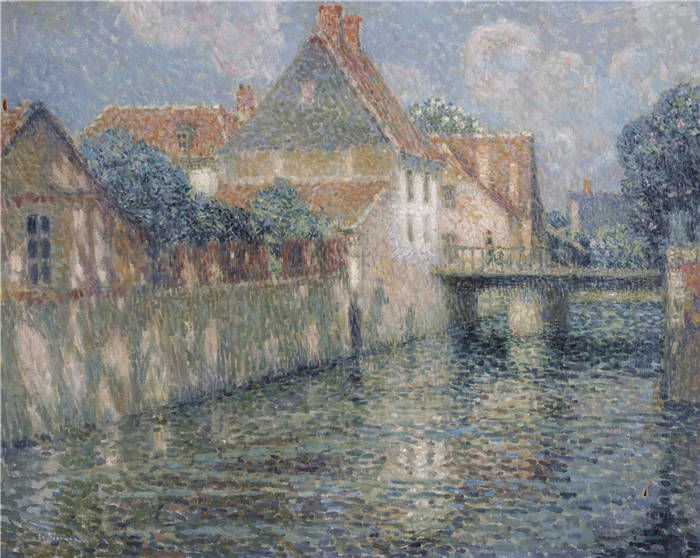 亨瑞·塞蒂纳（ Henri Le Sidaner）高清作品 -春天的运河