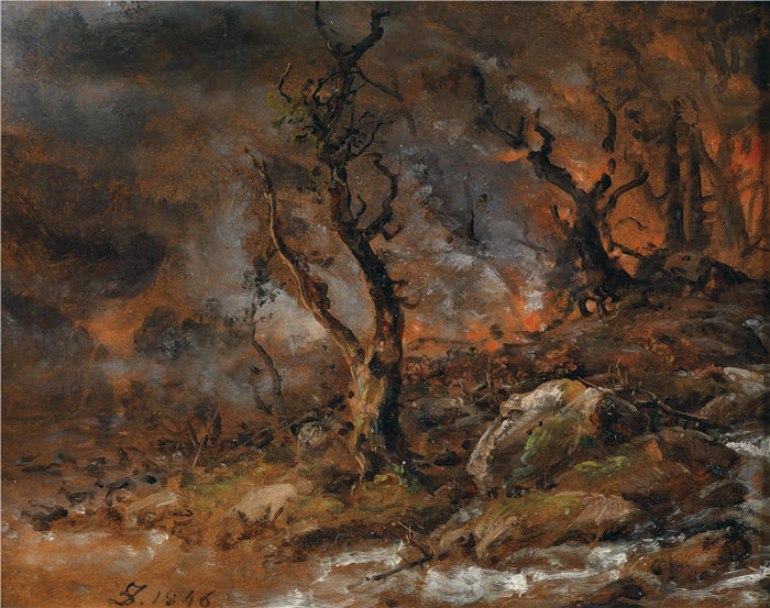 约翰·克里斯蒂安·达尔(Johan Christian Dahl)高清作品-瓦尔德布兰德1846