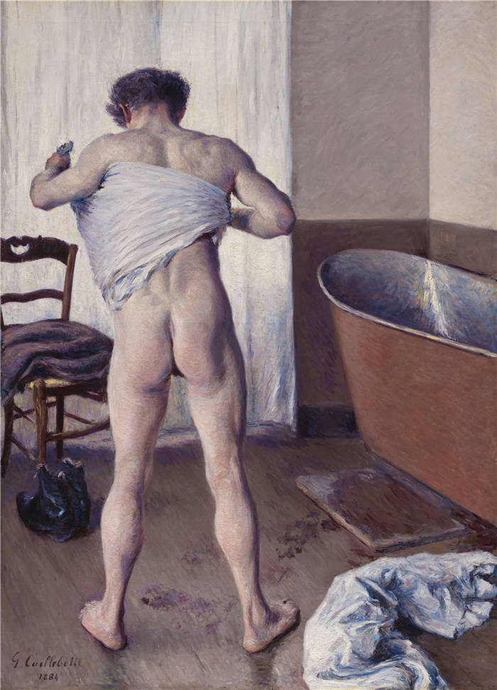 古斯塔夫·卡耶博特（Gustave Caillebotte）-洗澡的男人