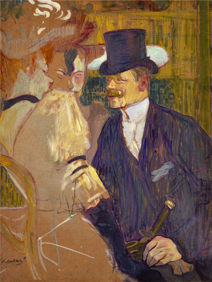 劳特雷克(Henri de Toulouse-Lautrec)-红磨坊内的英国人