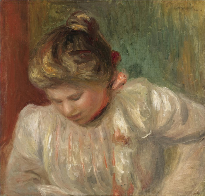 雷诺阿（Pierre-Auguste Renoir）作品-半身像女孩