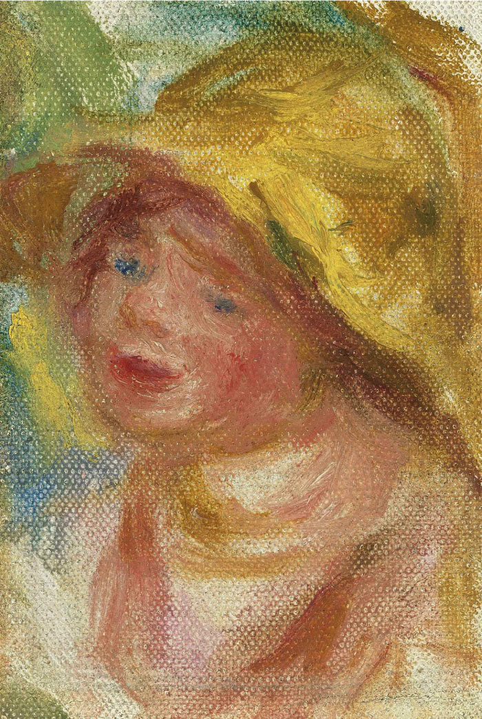 雷诺阿（Pierre-Auguste Renoir）作品-戴帽子的年轻女子
