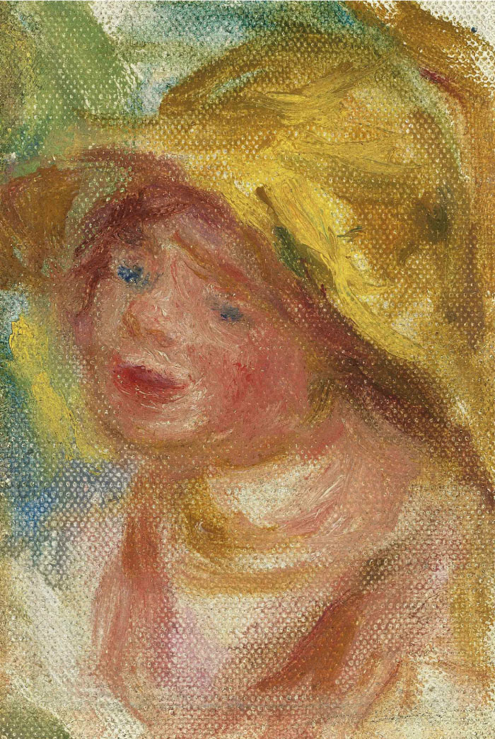 雷诺阿(Pierre-Auguste Renoir)作品-戴帽子的年轻女子