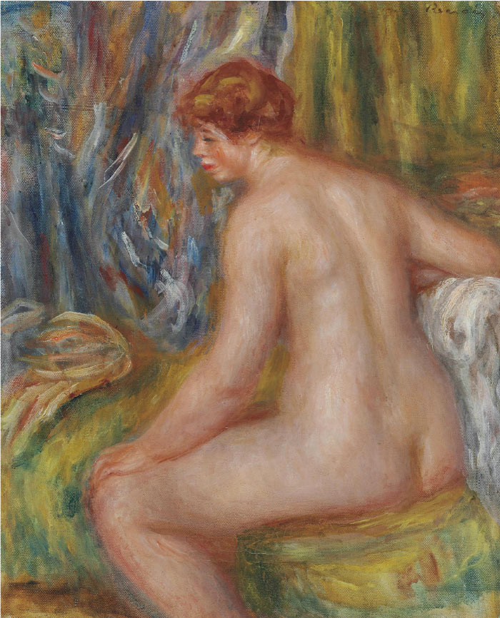 雷诺阿(Pierre-Auguste Renoir)作品-坐浴盆 BAIGNEUSE ASSISE