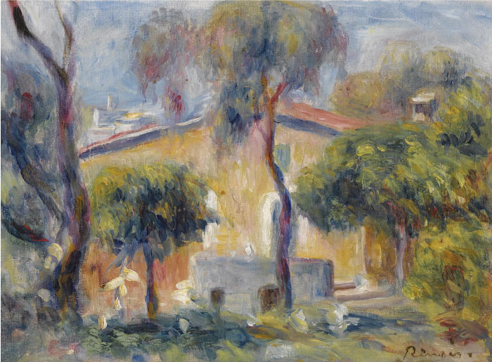 雷诺阿（Pierre-Auguste Renoir）作品-卡涅斯的房屋 MAISONS A CAGNES