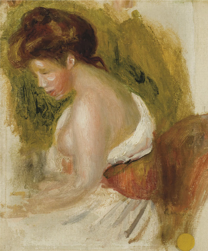 雷诺阿（Pierre-Auguste Renoir）作品-发现乳房的女孩