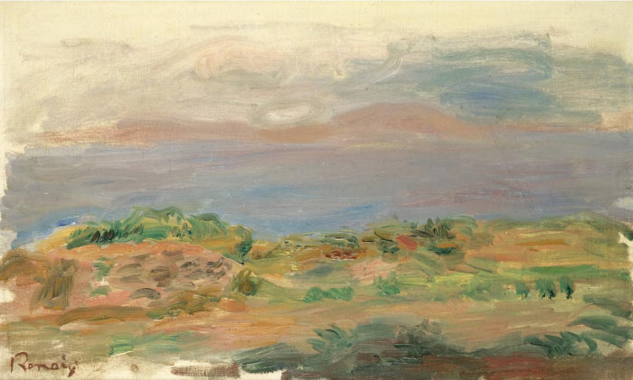 雷诺阿(Pierre-Auguste Renoir)作品-绿色悬崖和大海 FALAISE VERTE ET MER