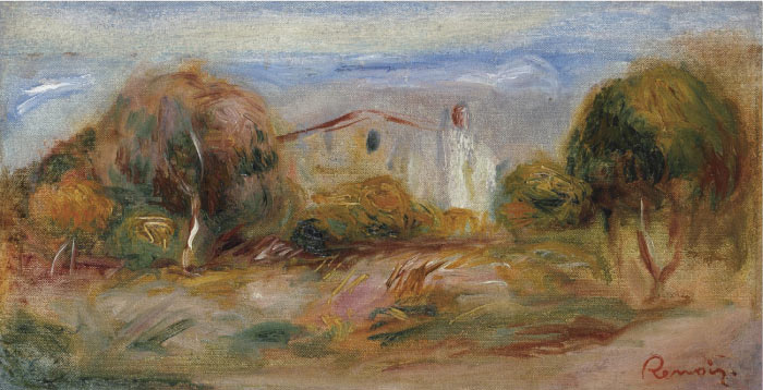 雷诺阿（Pierre-Auguste Renoir）作品-PAYSAGE AVEC MAISON