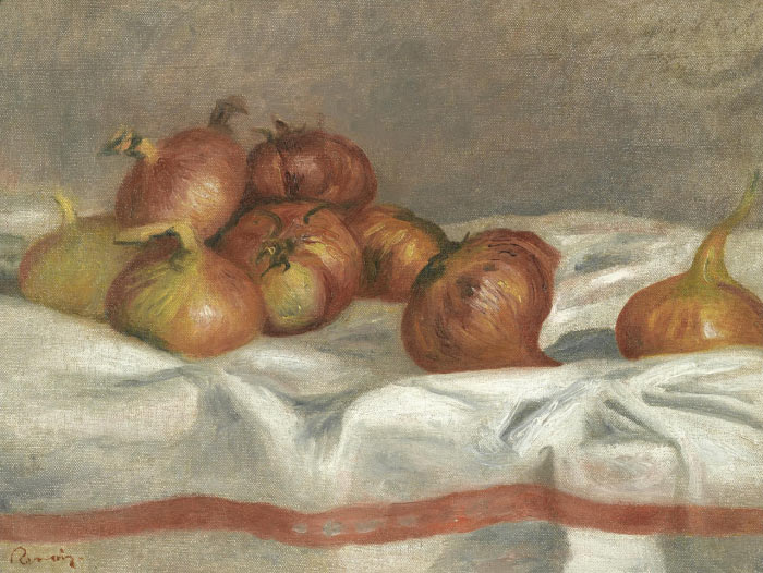 雷诺阿（Pierre-Auguste Renoir）作品-洋葱和西红柿静物