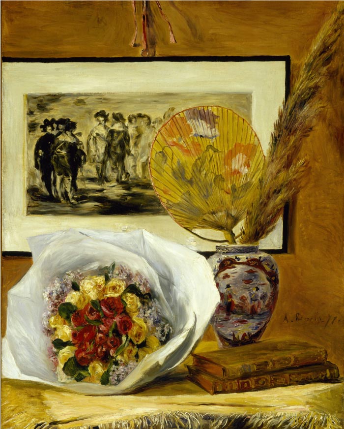 雷诺阿（Pierre-Auguste Renoir）作品-Still Life with Bouquet 静物