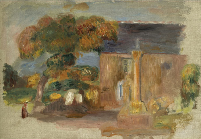 雷诺阿（Pierre-Auguste Renoir）作品-布列塔尼景观之家和加尔维尔