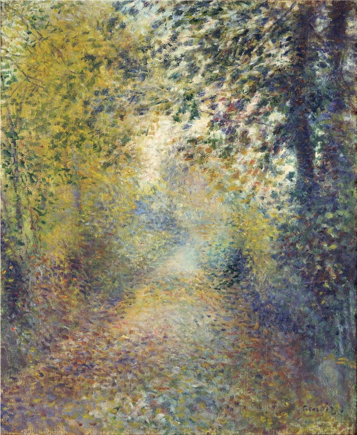 雷诺阿（Pierre-Auguste Renoir）作品- 树林里 In the Woods