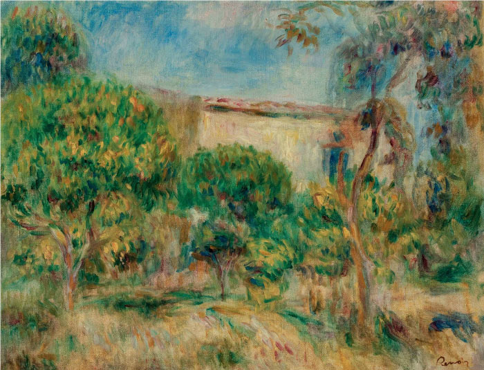 雷诺阿（Pierre-Auguste Renoir）作品-景观，从农场看房子