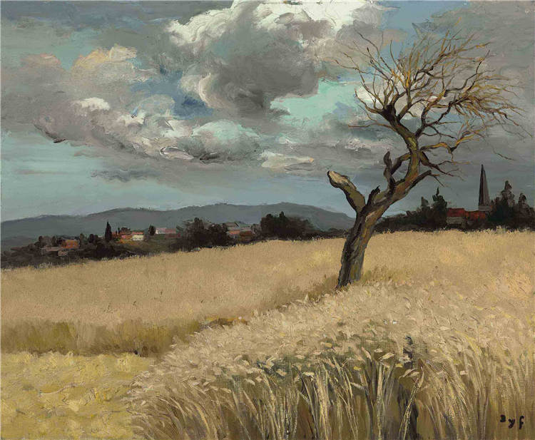 马塞尔·戴夫(Marcel Dyf)高清油画作品- 小麦在法兰西岛，（1966年）
