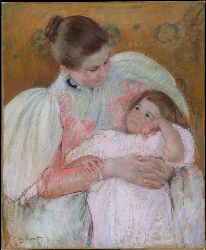 玛丽·卡萨特（Mary Cassatt）作品–保姆和儿童