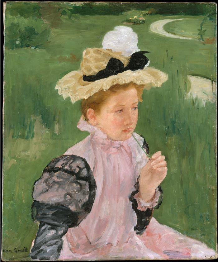 玛丽·卡萨特（Mary Cassatt）作品–年轻女孩肖像