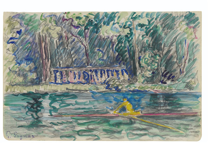 保罗·西涅克(Paul Signac)作品-Le skiff a Bois-le-roi