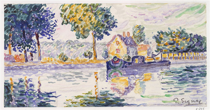 保罗·西涅克（Paul Signac）作品-塞纳河景观