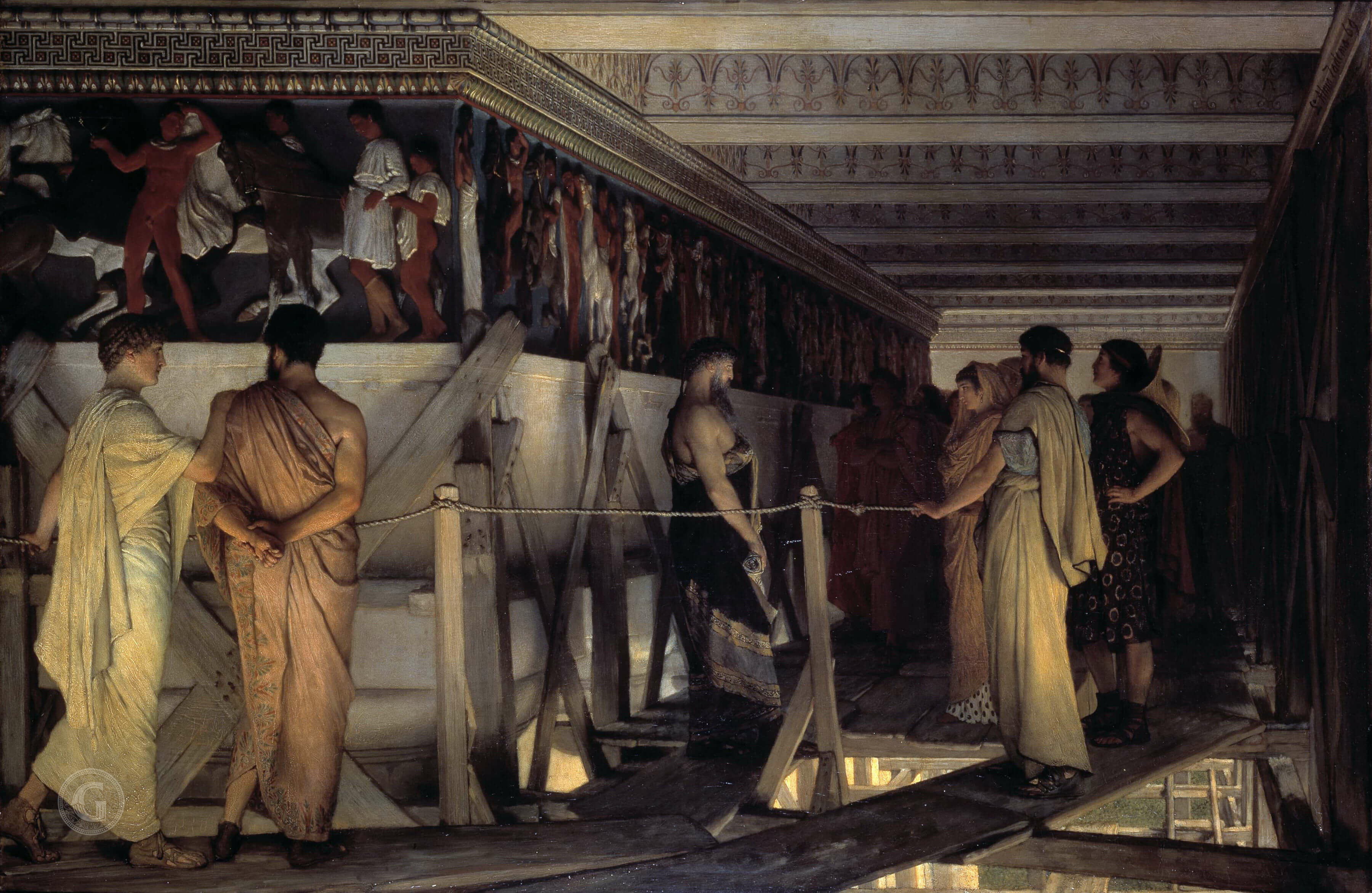 劳伦斯·阿尔玛·塔德玛（Lawrence Alma-Tadema)高清油画-Pheidias and the Frieze of the Parthenon