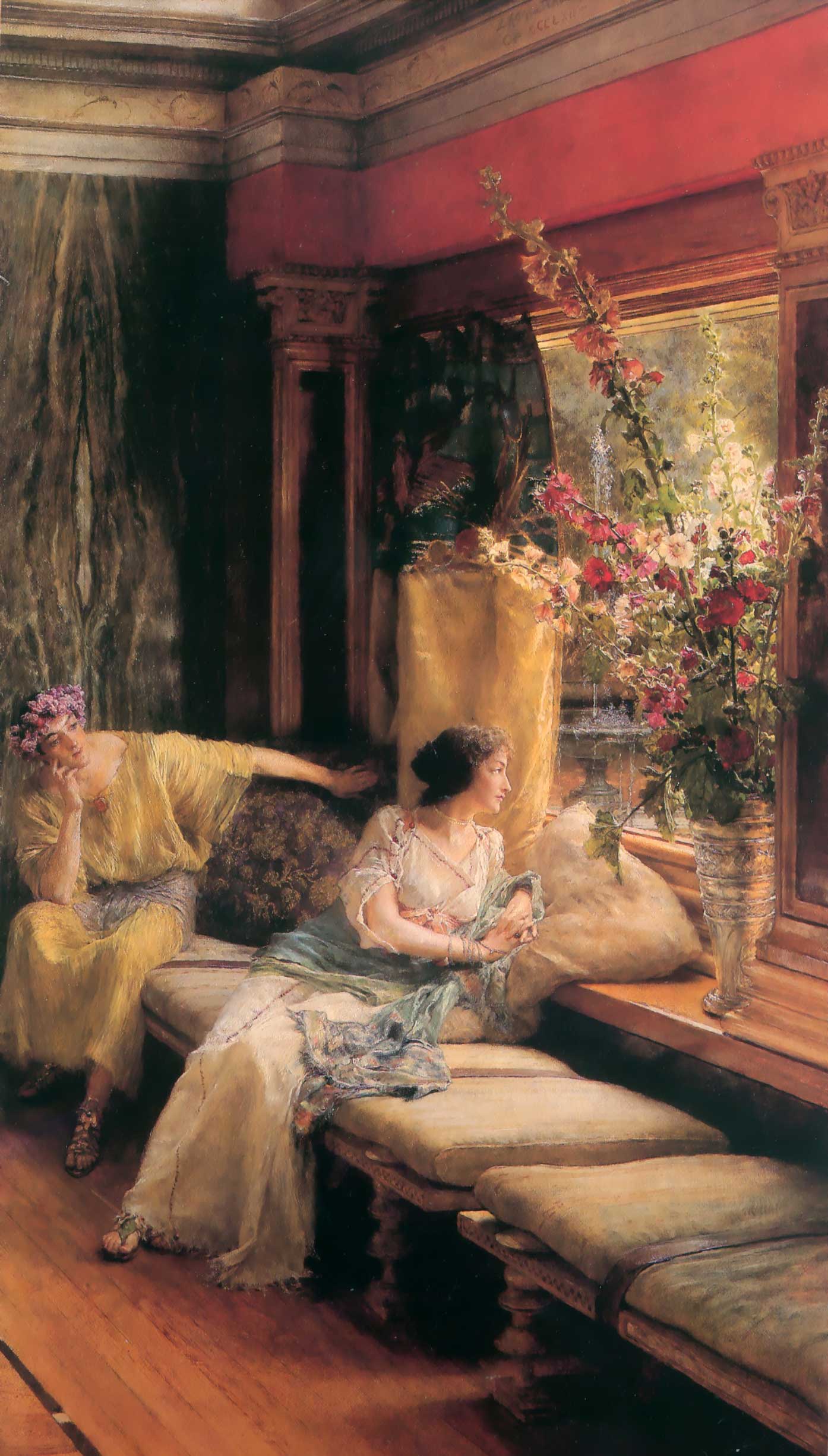 劳伦斯·阿尔玛·塔德玛（Lawrence Alma-Tadema)高清油画-Vain courtship