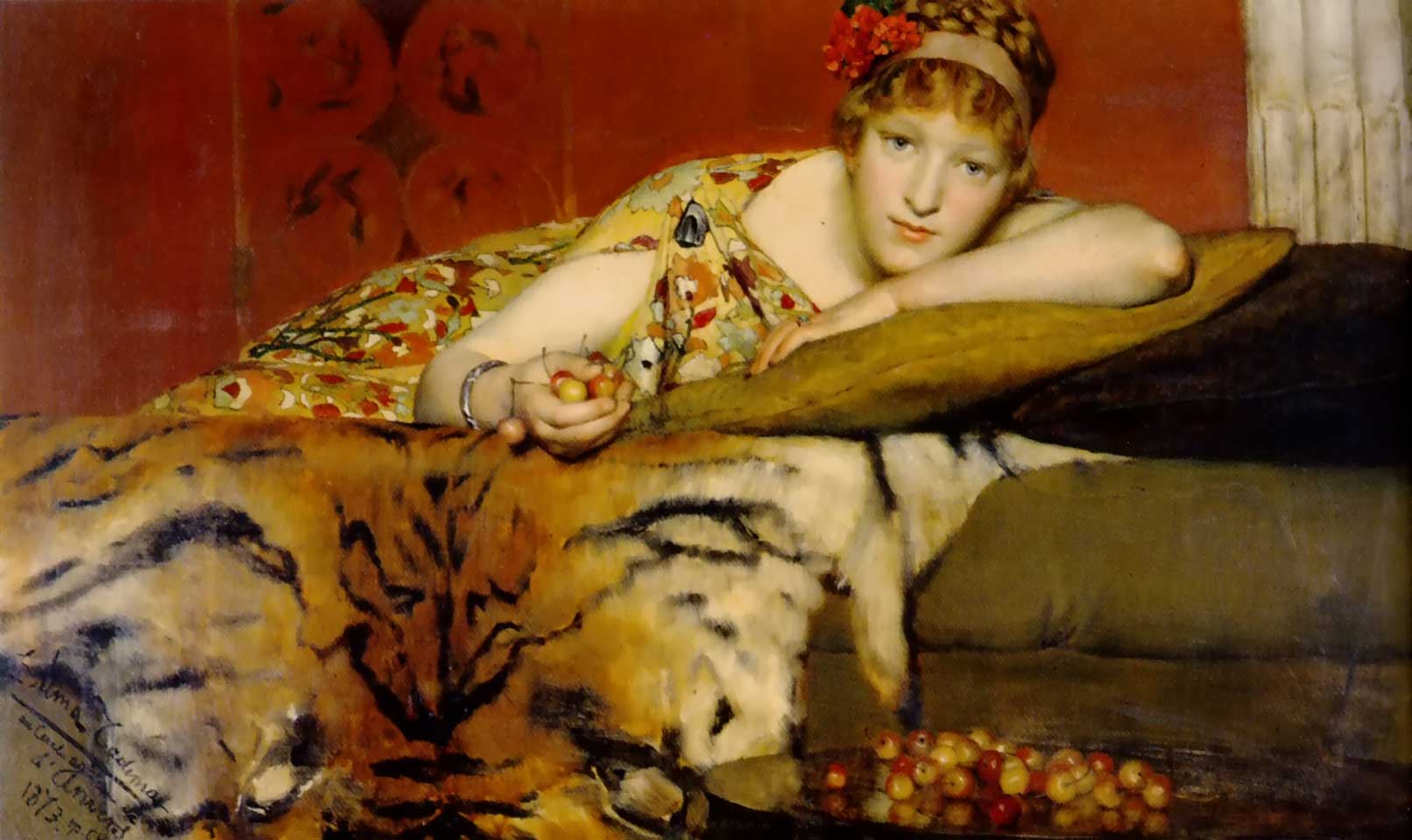 劳伦斯·阿尔玛·塔德玛（Lawrence Alma-Tadema)高清油画-樱桃 Cherries