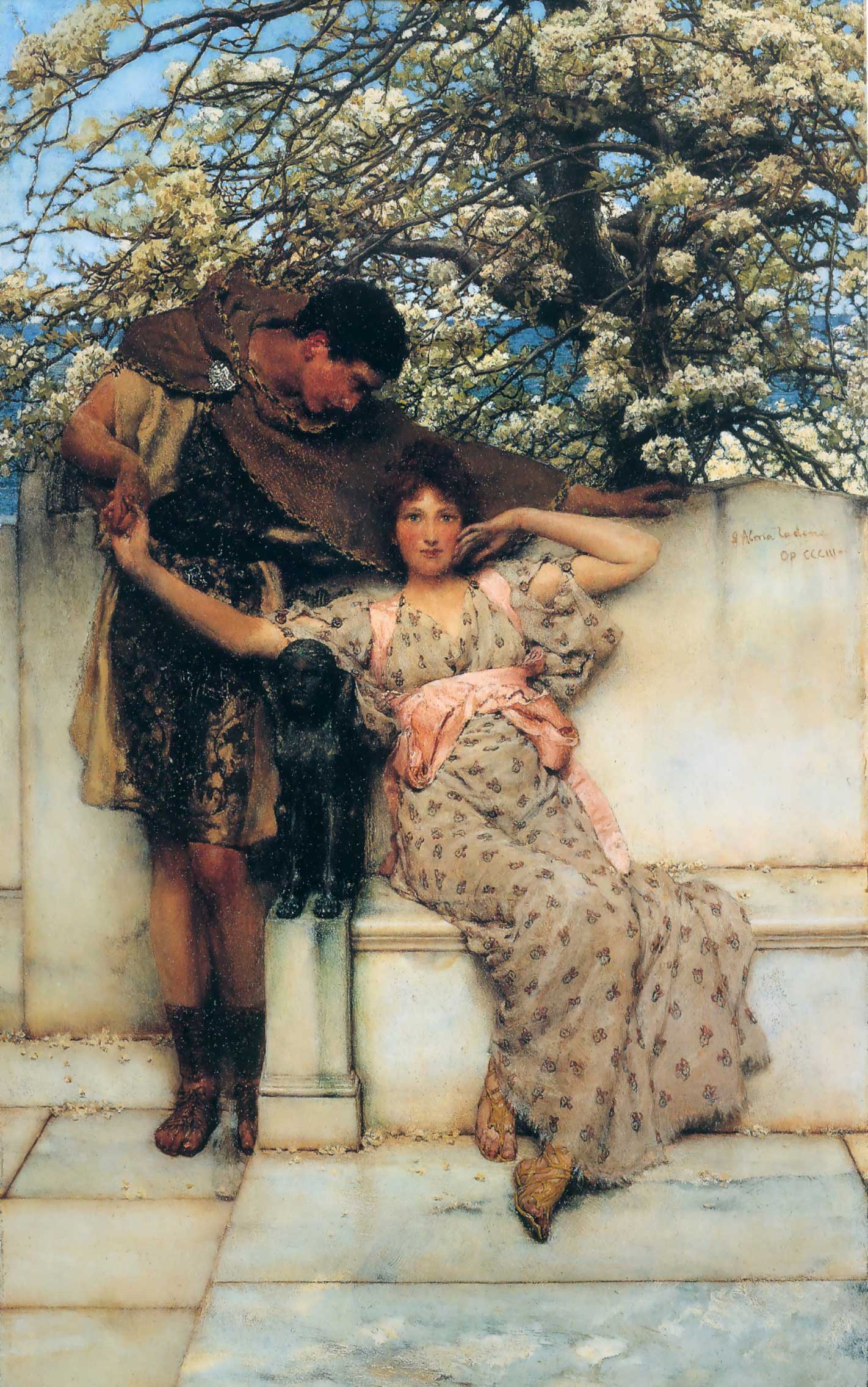 劳伦斯·阿尔玛·塔德玛（Lawrence Alma-Tadema)高清油画-春天的承诺