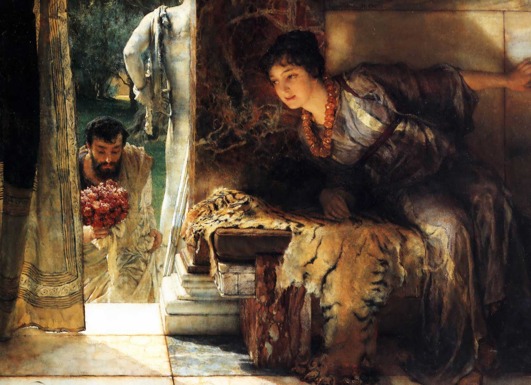 劳伦斯·阿尔玛·塔德玛（Lawrence Alma-Tadema)高清油画-欢迎脚步 Welcome footsteps