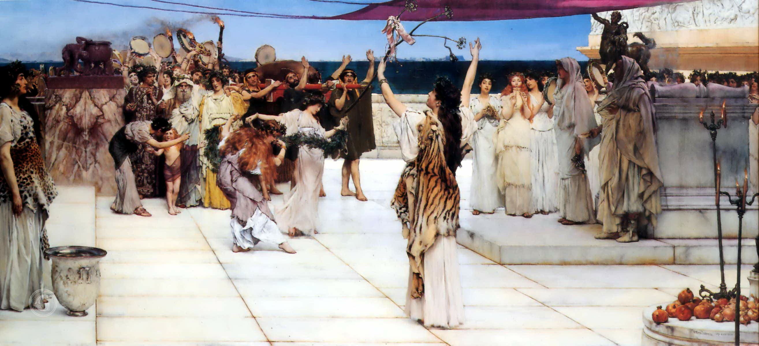 劳伦斯·阿尔玛·塔德玛（Lawrence Alma-Tadema)高清油画-献给巴克斯