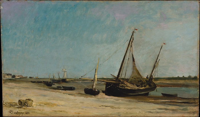 查尔斯·弗朗索瓦·杜比尼（Charles-Francois Daubigny）高清作品-海上游艇