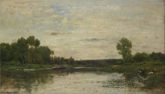 查尔斯·弗朗索瓦·杜比尼(Charles-Francois Daubigny)高清作品-Oise上的视图