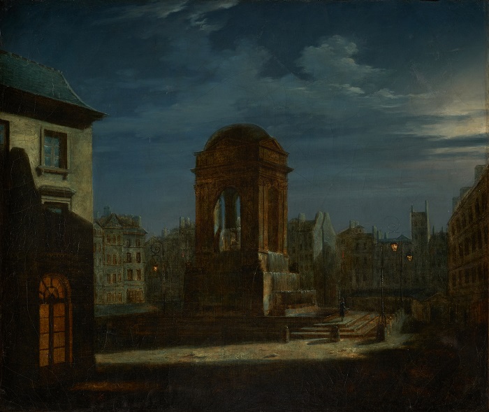 查尔斯·弗朗索瓦·杜比尼（Charles-Francois Daubigny）高清作品-无辜者之泉，夜间效果