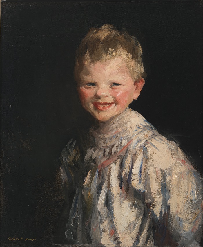 罗伯特·亨利（Robert Henri，美国画家）作品-爱笑的孩子