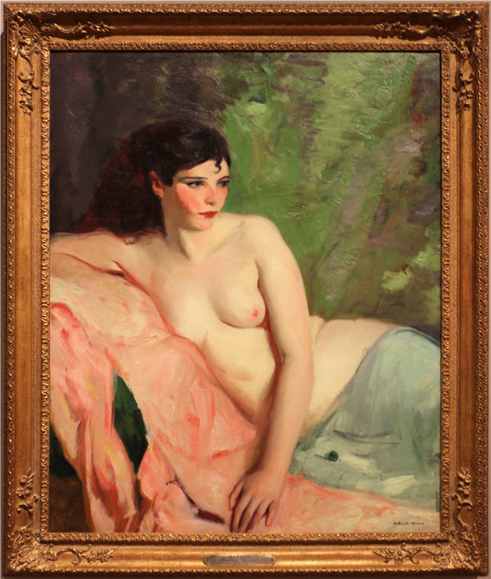 罗伯特·亨利（Robert Henri，美国画家）作品-裸体贝托，1916