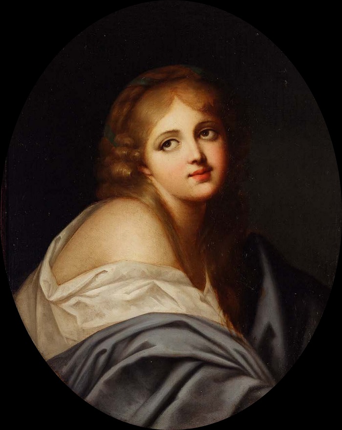 让-巴蒂斯特·格鲁兹（Jean-Baptiste Greuze）高清作品-女孩半身像