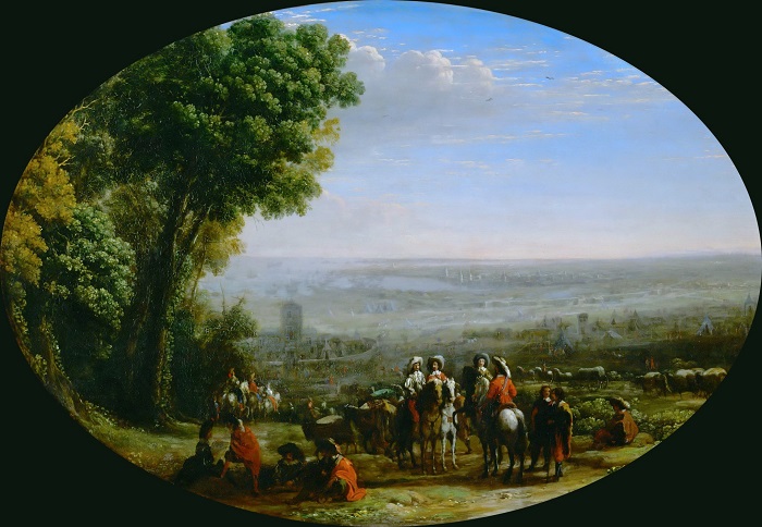 克劳德·洛兰（Claude Lorrain）高清作品-路易十三围攻拉罗谢尔 1628年