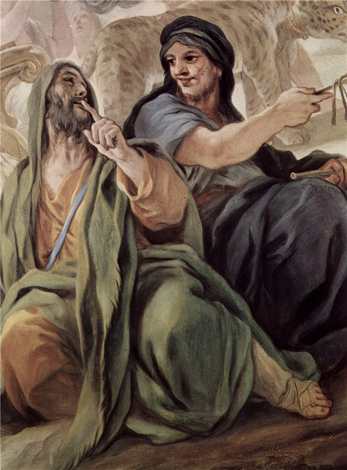 卢卡·佐丹奴 (Luca Giordano，意大利画家) 作品-两个神在交谈