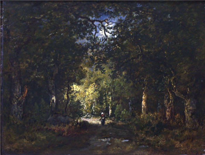 纳西斯·迪亚兹·德·拉·佩纳（Narcisse-Virgile Diaz de la Peña，法国画家）作品-森林下的道路