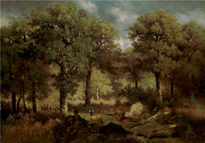 纳西斯·迪亚兹·德·拉·佩纳（Narcisse-Virgile Diaz de la Peña，法国画家）作品-枫丹白露的森林