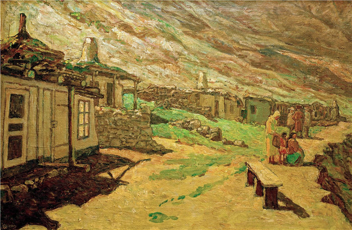 海因里希·沃格勒(Heinrich Vogeler)-高加索古老的村庄