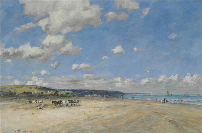 欧仁·布丁（Eugène Boudin）高清作品-海滩