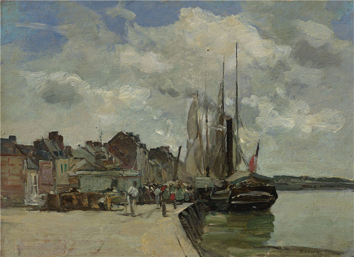 欧仁·布丁（Eugène Boudin）高清作品-海港